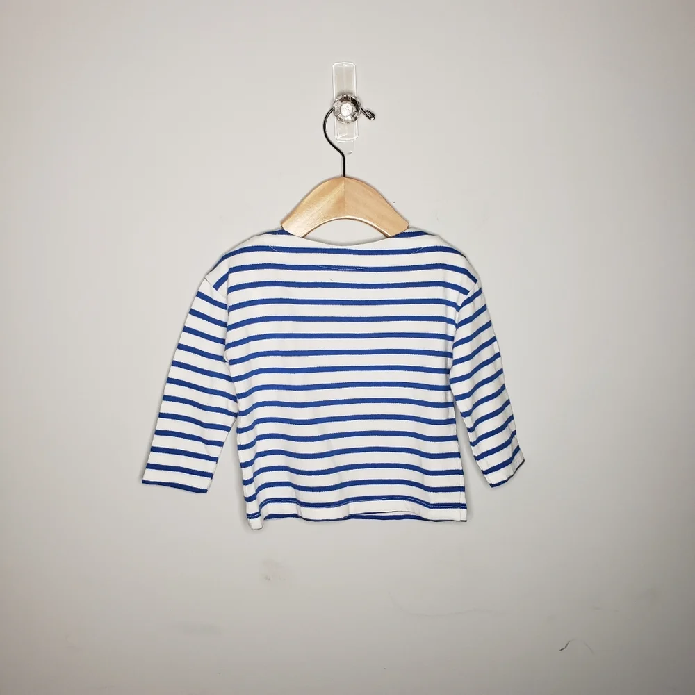 NWT Gymboree 12-18 Monthd Bsby Blue Striped Nautical Ocean Long Sleeve Top